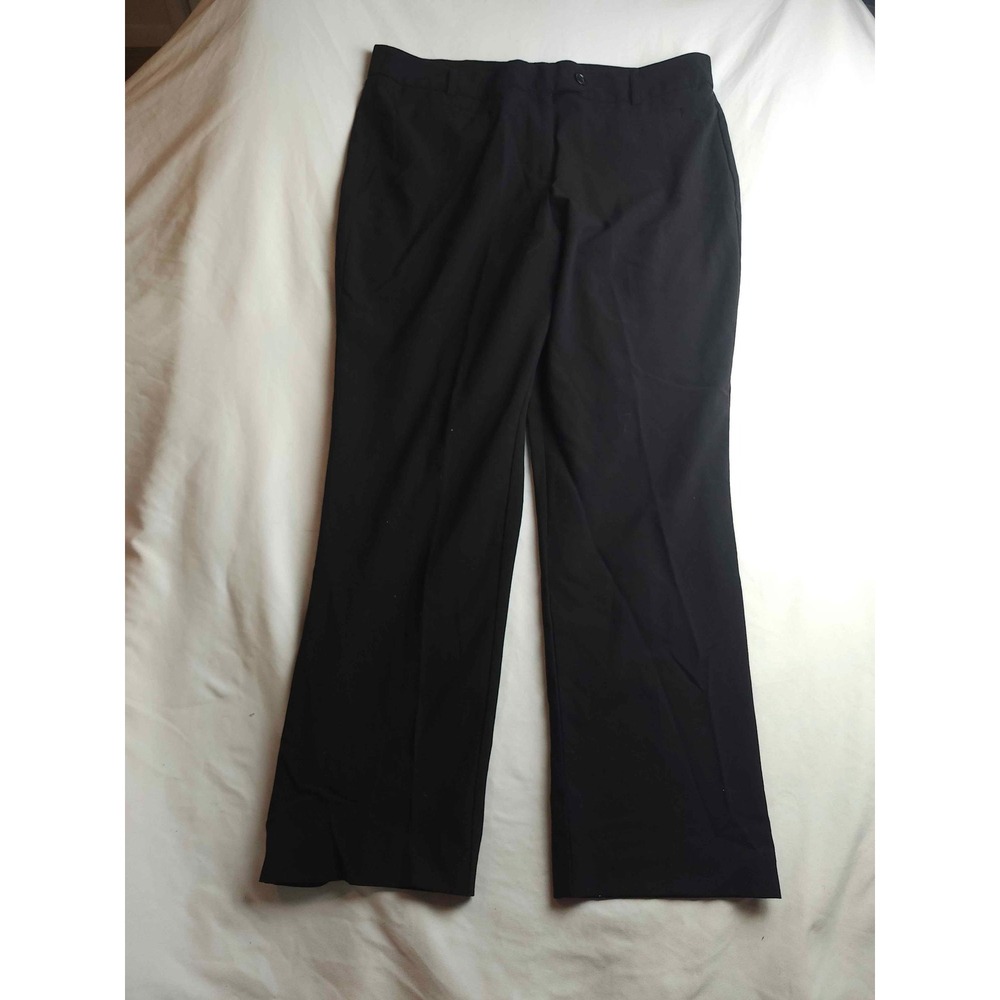 Dressbarn Petite Black Dress Pants Size 14P Straight Leg Stretch Trousers Office